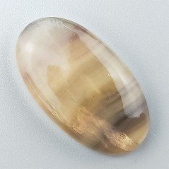 Fluorite Naturale Forma Ovale Piatto Cabochon Liscio Fatto a Mano 35X20mm 10,75gm 1pz