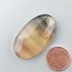 Fluorite Naturale Forma Ovale Piatto Cabochon Liscio Fatto a Mano 35X20mm 10,75gm 1pz