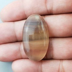 Fluorite Naturale Forma Ovale Piatto Cabochon Liscio Fatto a Mano 35X20mm 10,75gm 1pz