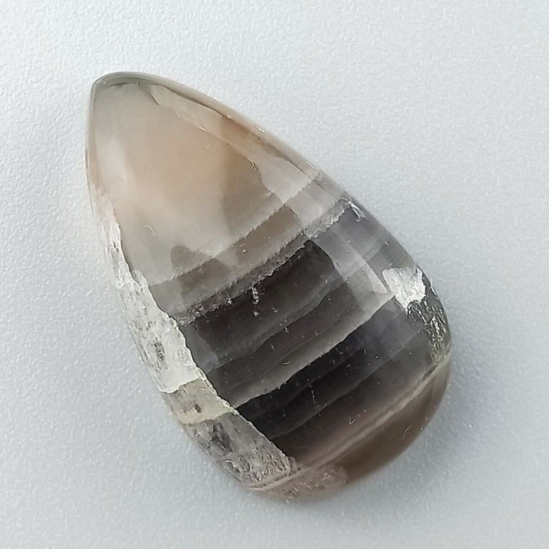 Fluorite Naturale Forma Goccia Piatto Cabochon Liscio Fatto a Mano 28X16X8mm 7,80gm 1pz