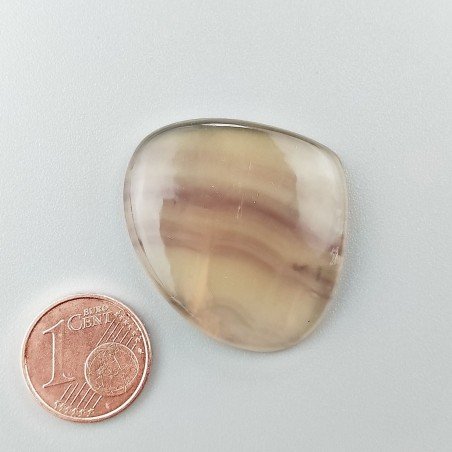Fluorite Naturale Forma Cuore Piatto Cabochon Liscio Fatto a Mano 32X28mm 8,72gm 1pz