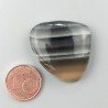 Fluorite Naturale Forma Cuore Piatto Cabochon Liscio Fatto a Mano 30X26mm 10,37gm 1pz