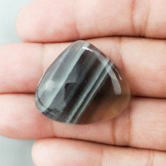 Fluorite Naturale Forma Cuore Piatto Cabochon Liscio Fatto a Mano 30X26mm 10,37gm 1pz