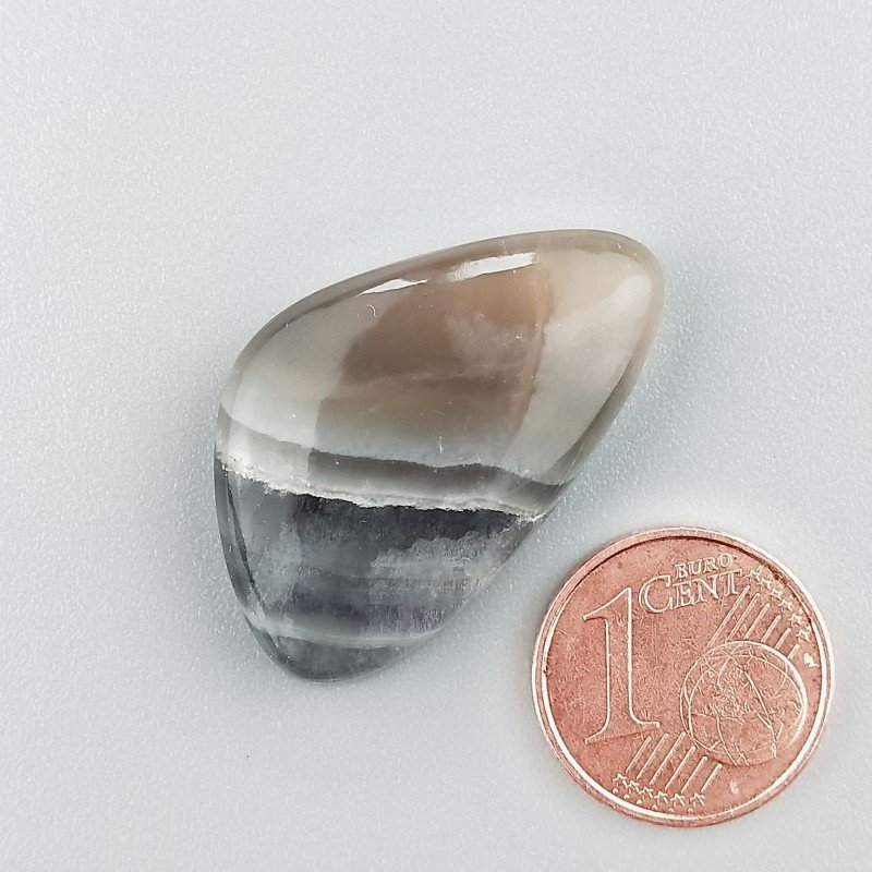 Fluorite Naturale Forma Fantasia Piatto Cabochon Liscio Fatto a Mano 30X18X6mm 6,80gm 1pz