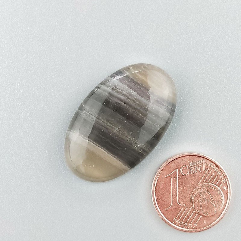 Fluorite Naturale Forma Ovale Piatto Cabochon Liscio Fatto a Mano 28X17mm 5,47gm 1pz