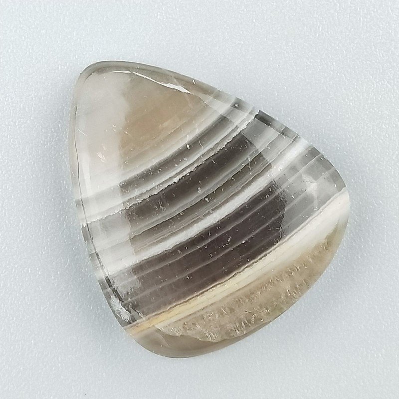 Fluorite Naturale Forma Goccia Piatto Cabochon Liscio Fatto a Mano 28X23mm 7,00gm 1pz