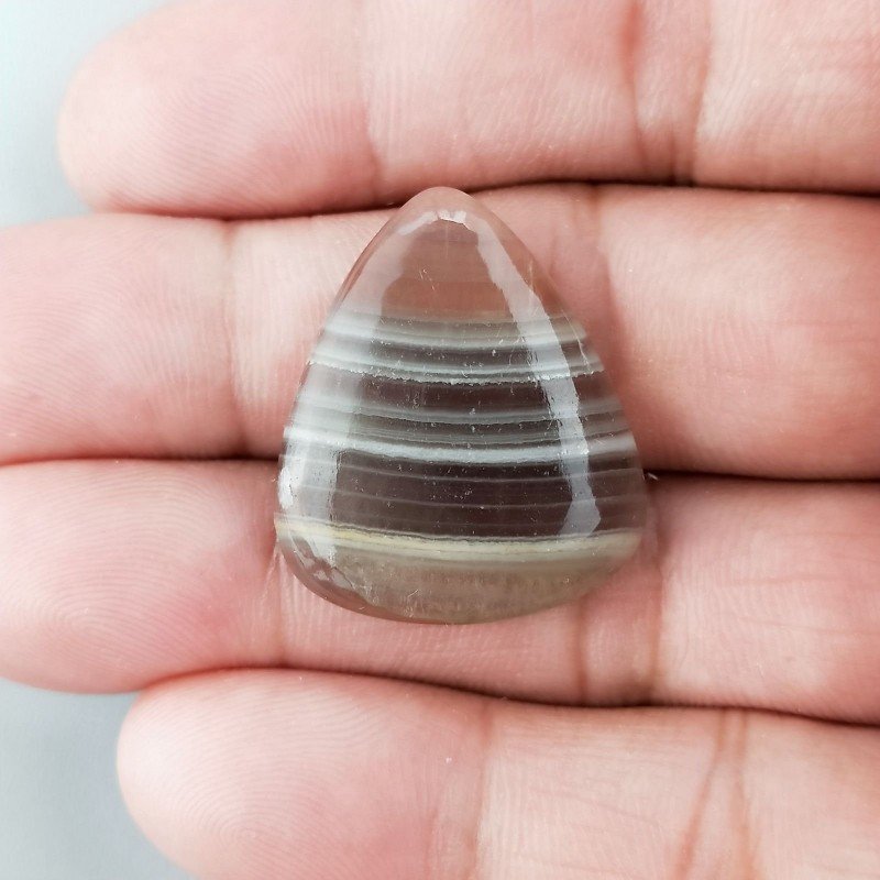 Fluorite Naturale Forma Goccia Piatto Cabochon Liscio Fatto a Mano 28X23mm 7,00gm 1pz