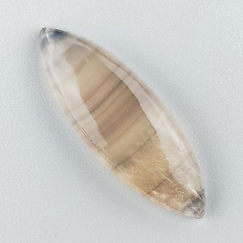 Fluorite Naturale Forma Marquise Piatto Cabochon Liscio Fatto a Mano 38X13X6mm 5,45gm 1pz