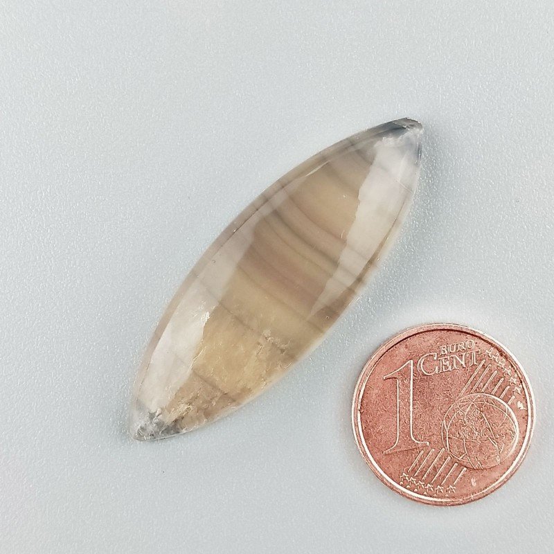 Cabochon di Fluorite Naturale Marquise, Piatto e Liscio, 38x13x6 mm, 5,45 g, Fatto a Mano