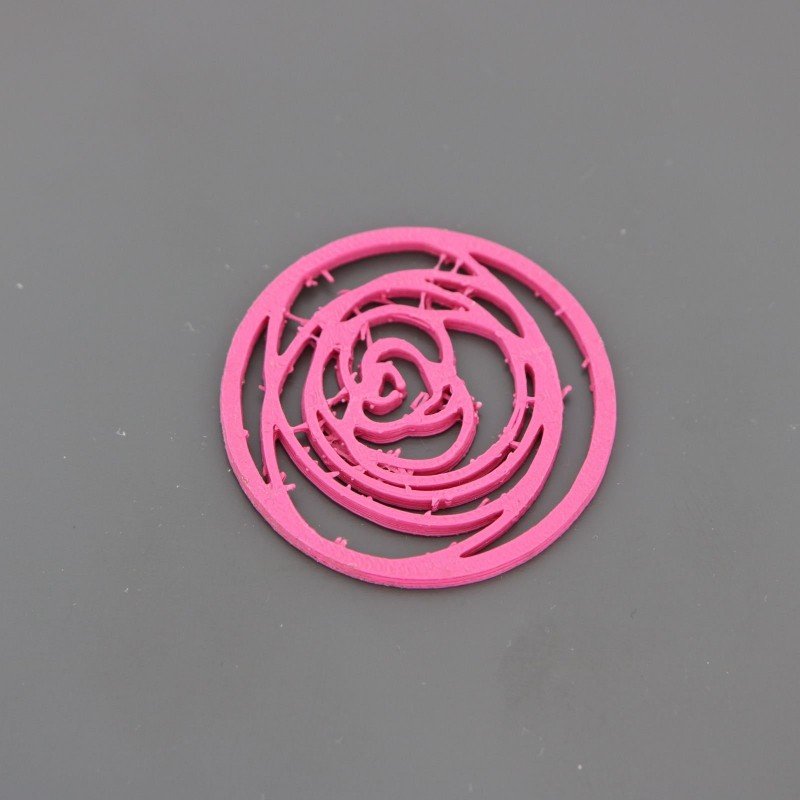 Componente Di Resina tondo piatto forato 40 mm fucsia 1pz