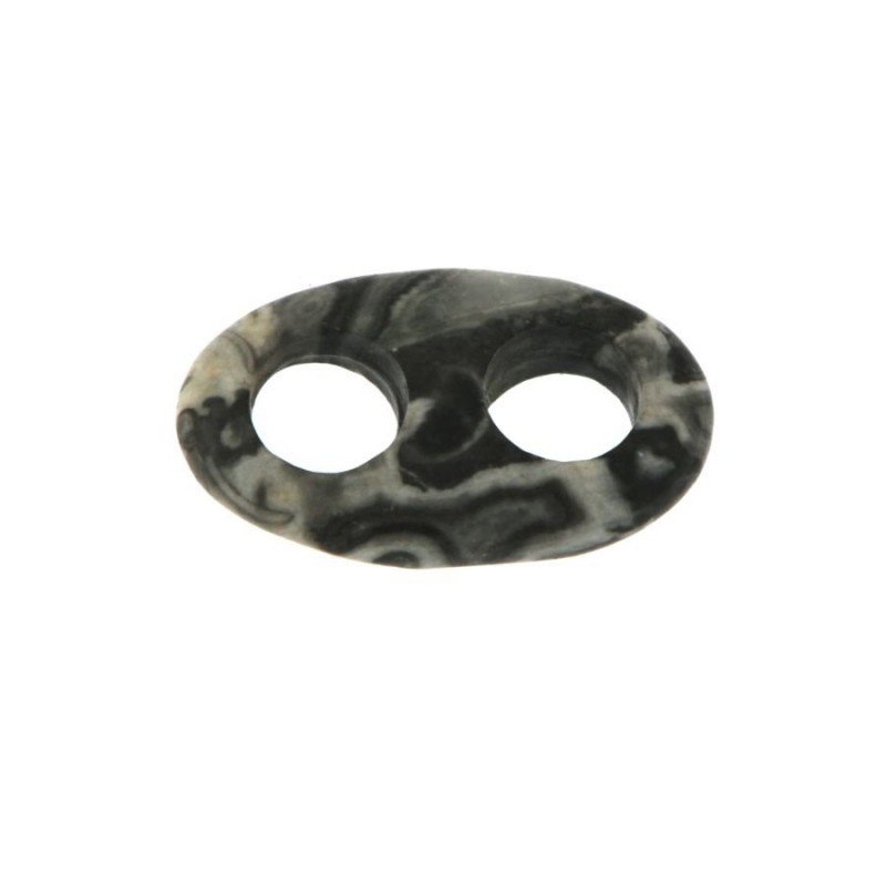 Componente diaspro nero picasso maglia 2 fori 19x30 mm