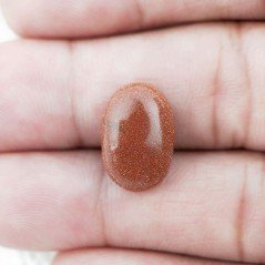 Pietra Del Sole Sintetico Forma Ovale Piatto Cabochon Liscio Fatto a Mano 15X10X5mm 6,80 Carati 1pz