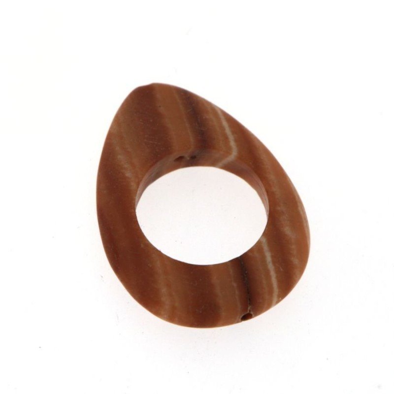 Componente diaspro rosso chiaro cerchietti a goccia 25x36 mm 1pz