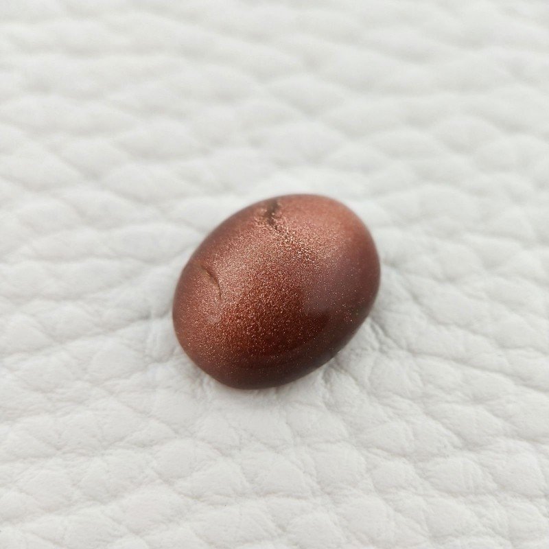Pietra Del Sole Sintetico Forma Ovale Piatto Cabochon Liscio Fatto a Mano 14X11X5mm 6,30 Carati 1pz