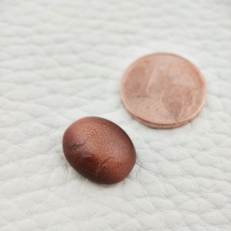 Pietra Del Sole Sintetico Forma Ovale Piatto Cabochon Liscio Fatto a Mano 14X11X5mm 6,30 Carati 1pz