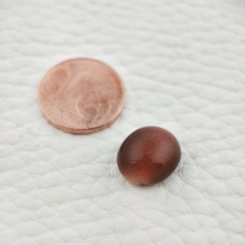 Pietra Del Sole Sintetico Forma Ovale Piatto Cabochon Liscio Fatto a Mano 11X10X5mm 5,00 Carati 1pz