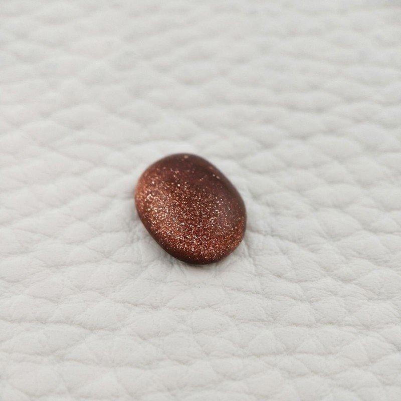 Pietra Del Sole Sintetico Forma Ovale Piatto Cabochon Liscio Fatto a Mano 12X9X3mm 3,70 Carati 1pz