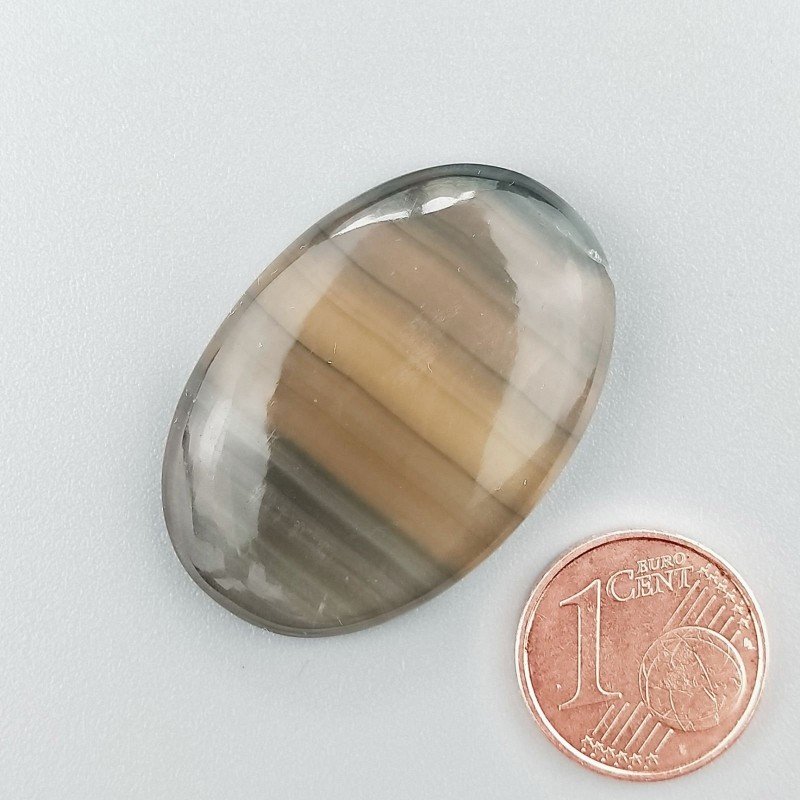 Fluorite Naturale Forma Ovale Piatto Cabochon Liscio Fatto a Mano 34X23mm 9,92gm 1pz