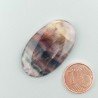 Fluorite Naturale Forma Ovale Piatto Cabochon Liscio Fatto a Mano 35X21mm 6,64gm 1pz