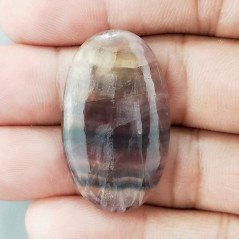 Fluorite Naturale Forma Ovale Piatto Cabochon Liscio Fatto a Mano 35X21mm 6,64gm 1pz