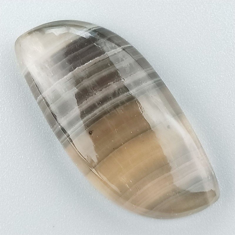 Fluorite Naturale Forma Fantasia Piatto Cabochon Liscio Fatto a Mano 40X19mm 10,41gm 1pz