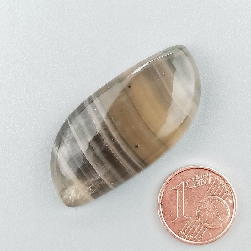Fluorite Naturale Forma Fantasia Piatto Cabochon Liscio Fatto a Mano 40X19mm 10,41gm 1pz