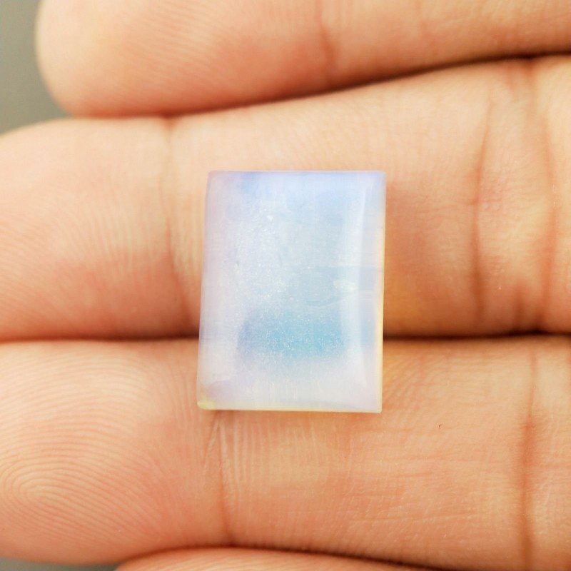 Opalina Forma Rettangolare Piatto Cabochon Liscio Fatto a Mano 16X12X6mm 11,20 Carati 1pz