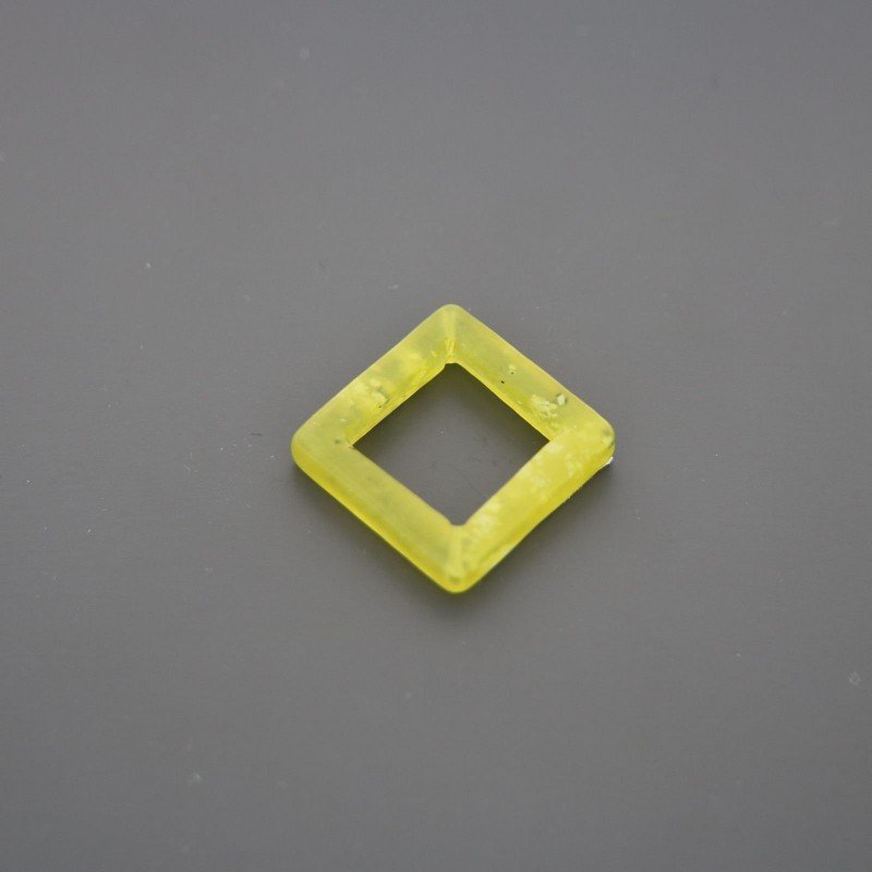 Componente giada oliva cerchietti quadrati 20 mm 1pz