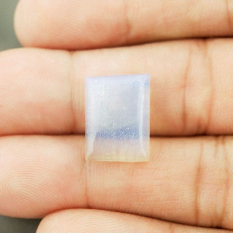 Opalina Forma Rettangolare Piatto Cabochon Liscio Fatto a Mano 15X11X4mm 7,65 Carati 1pz