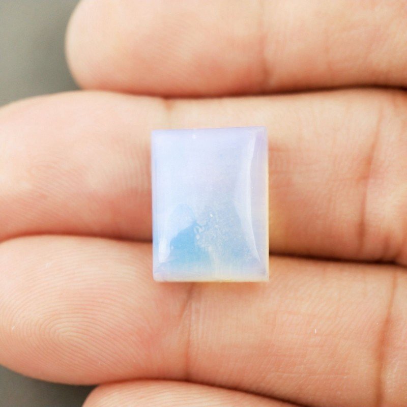 Opalina Forma Rettangolare Piatto Cabochon Liscio Fatto a Mano 15X12X6mm 11,50 Carati 1pz