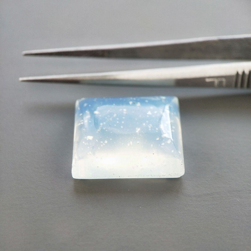 Opalina Forma Rettangolare Piatto Cabochon Liscio Fatto a Mano 18X15X7mm 21,05 Carati 1pz