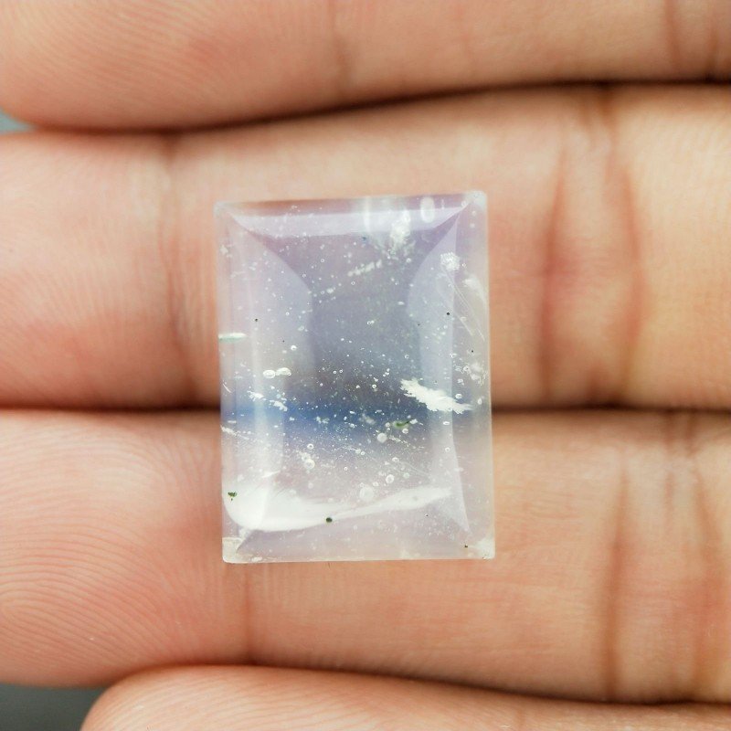 Opalina Forma Rettangolare Piatto Cabochon Liscio Fatto a Mano 19X15X6mm 18,10 Carati 1pz