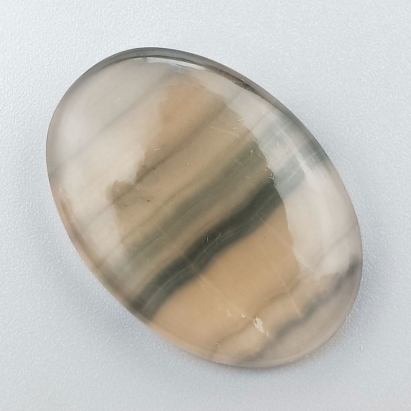 Fluorite Naturale Forma Rettangolare Piatto Cabochon Liscio Fatto a Mano 31X14X6mm 7,85gm 1pz
