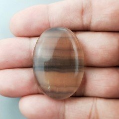 Fluorite Naturale Forma Rettangolare Piatto Cabochon Liscio Fatto a Mano 31X14X6mm 7,85gm 1pz