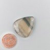 Fluorite Naturale Forma Goccia Piatto Cabochon Liscio Fatto a Mano 26X22X5mm 5,15gm 1pz