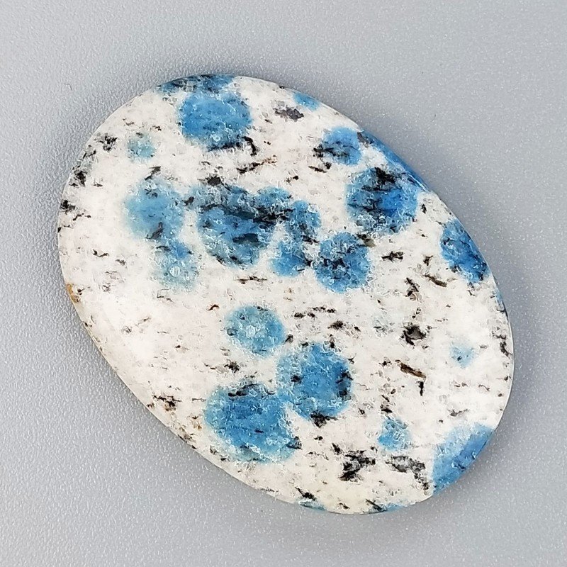 K2 'Raindrop Azurite' Naturale Forma Ovale Piatto Cabochon Liscio Fatto a Mano 28X27X5mm 10,40gm 1pz