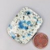 K2 'Raindrop Azurite' Naturale Forma Rettangolare Piatto Cabochon Liscio Fatto a Mano 35X27X5mm 10,85gm 1pz