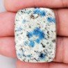K2 'Raindrop Azurite' Naturale Forma Rettangolare Piatto Cabochon Liscio Fatto a Mano 35X27X5mm 10,85gm 1pz