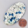 K2 'Raindrop Azurite' Naturale Forma Ovale Piatto Cabochon Liscio Fatto a Mano 53x29mm 16,14gm 1pz