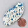 K2 'Raindrop Azurite' Naturale Forma Fantasia Piatto Cabochon Liscio Fatto a Mano 53X24mm 13,79gm 1pz