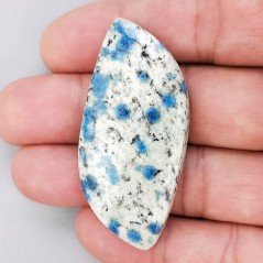 K2 'Raindrop Azurite' Naturale Forma Fantasia Piatto Cabochon Liscio Fatto a Mano 53X24mm 13,79gm 1pz