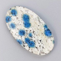 K2 'Raindrop Azurite' Naturale Forma Ovale Piatto Cabochon Liscio Fatto a Mano 43X24X6mm 11,00gm 1pz