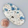 K2 'Raindrop Azurite' Naturale Forma Ovale Piatto Cabochon Liscio Fatto a Mano 48X27X54mm 10,50gm 1pz