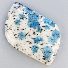 K2 'Raindrop Azurite' Naturale Forma Fantasia Piatto Cabochon Liscio Fatto a Mano 43X26X5mm 10,50gm 1pz