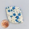 K2 'Raindrop Azurite' Naturale Forma Fantasia Piatto Cabochon Liscio Fatto a Mano 44X29X4mm 9,40gm 1pz