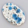 K2 'Raindrop Azurite' Naturale Forma Ovale Piatto Cabochon Liscio Fatto a Mano 39X26X5mm 9,95gm 1pz