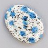 K2 'Raindrop Azurite' Naturale Forma Ovale Piatto Cabochon Liscio Fatto a Mano 36X26X6mm 10,10gm 1pz