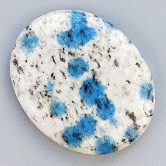 K2 'Raindrop Azurite' Naturale Forma Ovale Piatto Cabochon Liscio Fatto a Mano 36X29X5mm 10,20gm 1pz