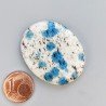 K2 'Raindrop Azurite' Naturale Forma Ovale Piatto Cabochon Liscio Fatto a Mano 36X29X5mm 10,20gm 1pz