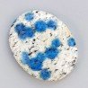 K2 'Raindrop Azurite' Naturale Forma Ovale Piatto Cabochon Liscio Fatto a Mano 32X26X6mm 8,90gm 1pz